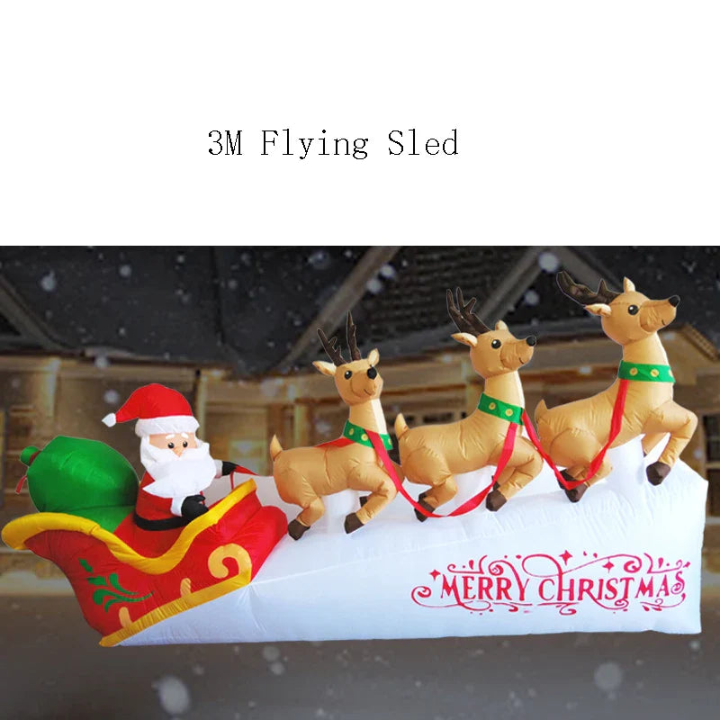 2023 LED Air Inflatable Santa Claus Snowman Elk Outdoor Garden Airblown New Year Christmas Decoration Gift For Kids Children Toy