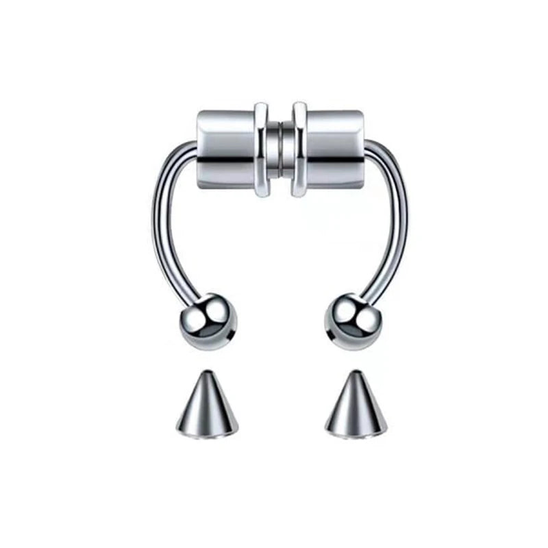 1/4pcs Women Fake Piercing Nose Ring Hoop Septum Piercing Nose Clip