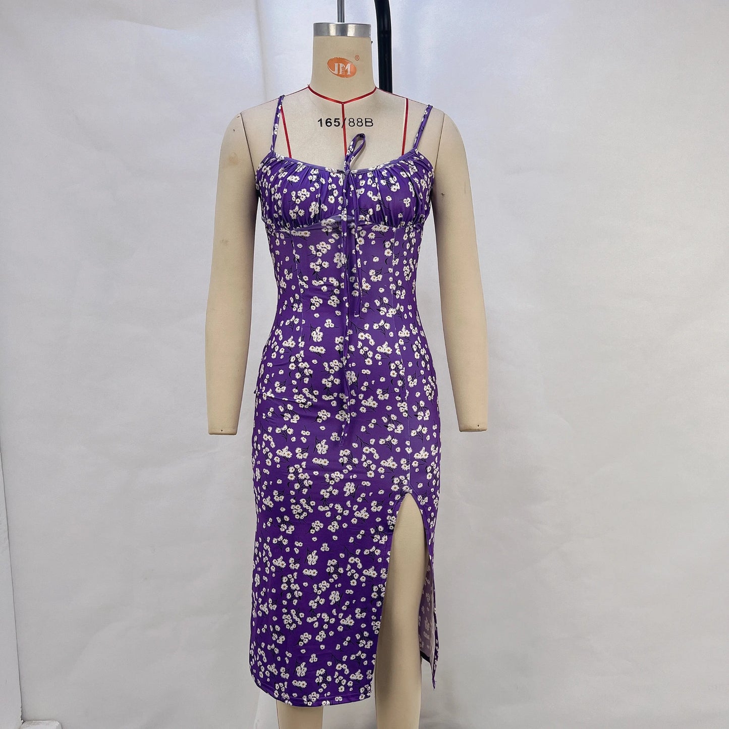 Floral Sexy Suspender Dress Fashionable Strappy Backless Split Skirt Temperament Banquet Summer Women's Wear
