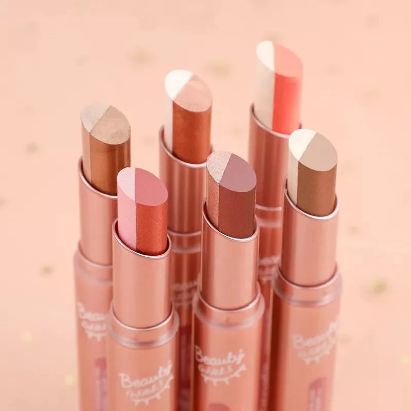 2022New Quality Double Color Gradient Eye Shadow Stick Matte Eyeshadow Waterproof Bicolor Shimmer Cosmetics Beauty Makeup Tool