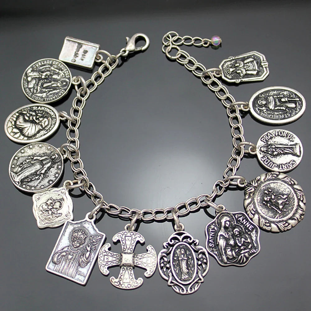 Women's Mythology Fairytale Bracelets Beads Charms Mermaid Seahorse Link Chain Crystal Bangle Armband Aesthetic Jewelry Vintage