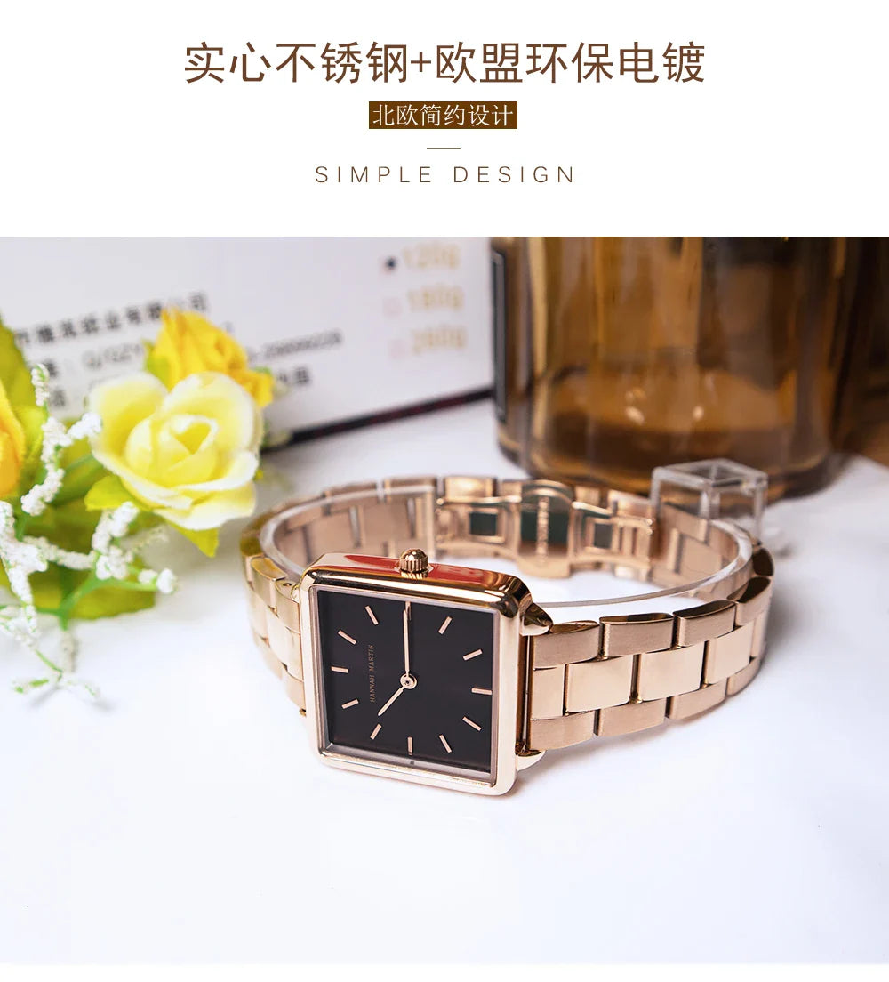 Simple Design Stainless Steel Strap Quartz Machine Core 3ATM Waterproof Wrist Watch Multifunctional Dropshipping Women's Watches
