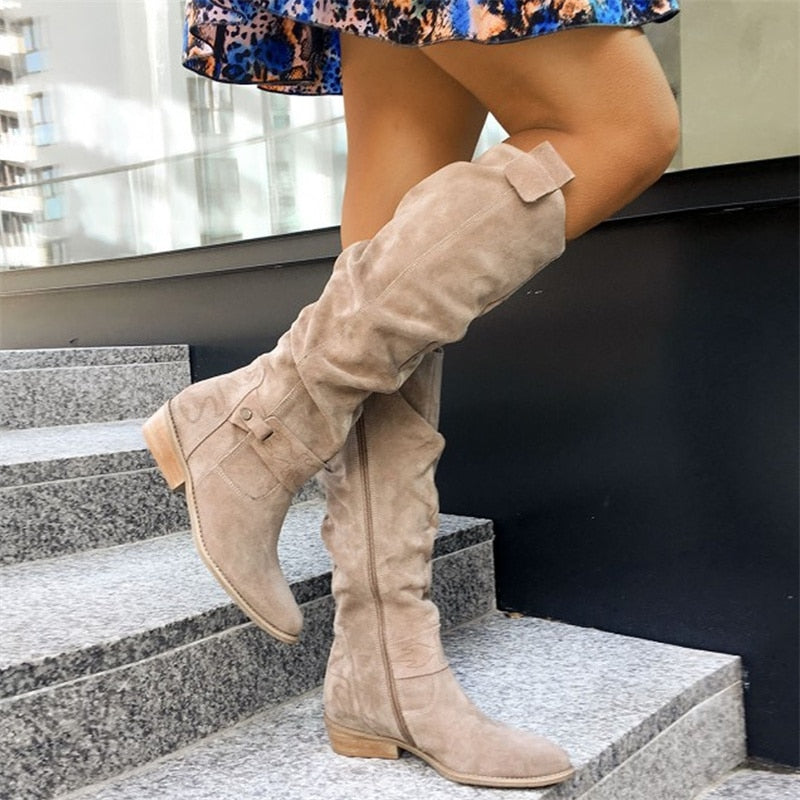 Women Ankle Boots Winter Low Heels Round  Plus Size Casual  Shoes Faux Suede Female Low Boots Free Shipping Chelsea Boots