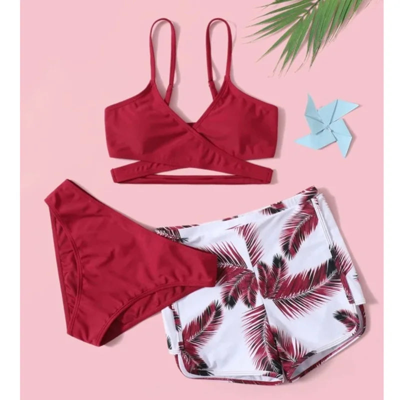 New Sexy Three-Piece Bikinis 2024 Women's Swimwear Push Up Female Swimsuit Swimming Bathing Suits Brazilian Bikini Set Beachwear