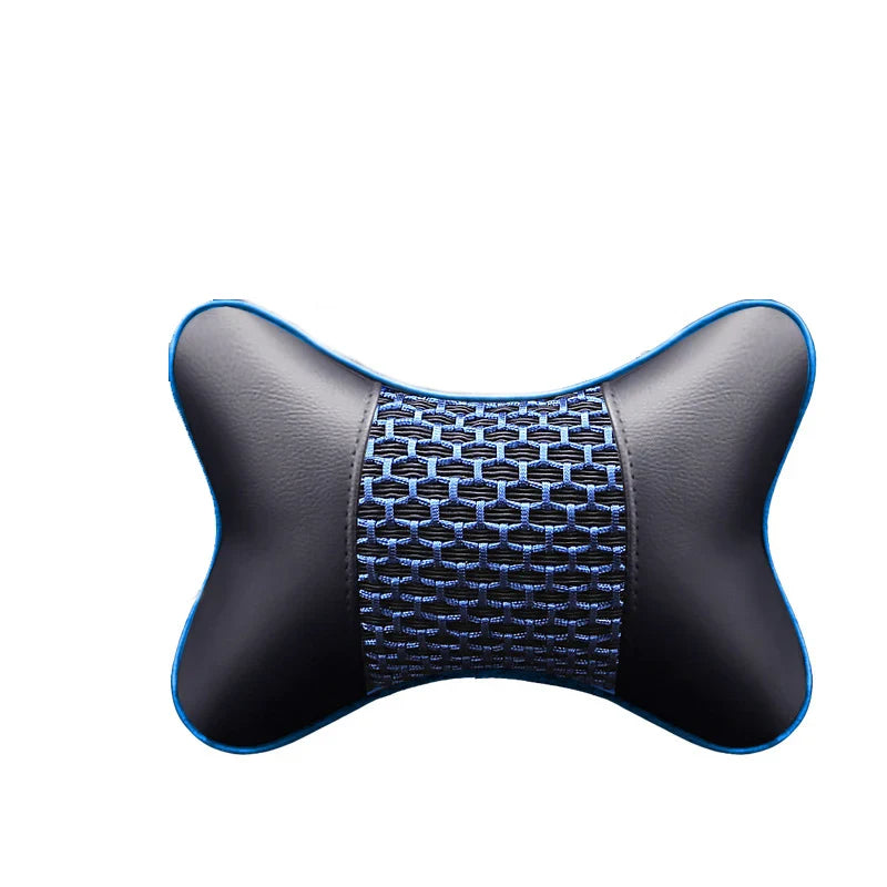 Car Neck Pillows Both Side Pu Leather 1pcs Pack Headrest For Head Pain Relief Filled Fiber Universal Car Headrest Pillow