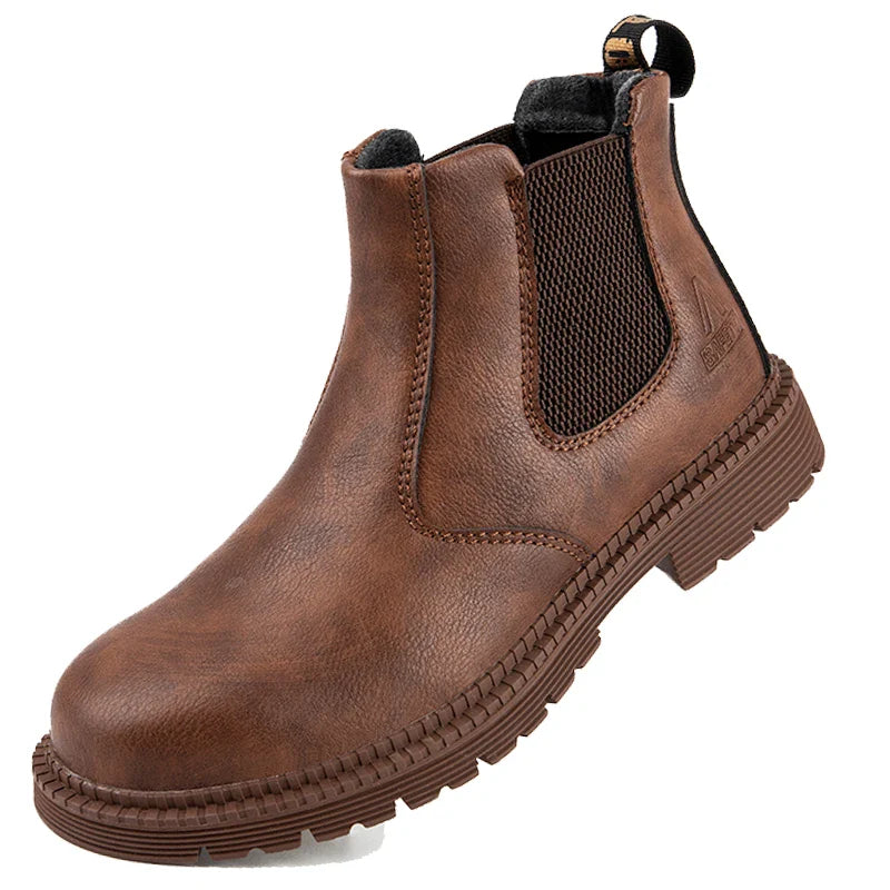 Waterproof Safety Boots, Indestructible Steel Toe Work Boots, Anti-smash Stab-resistant.