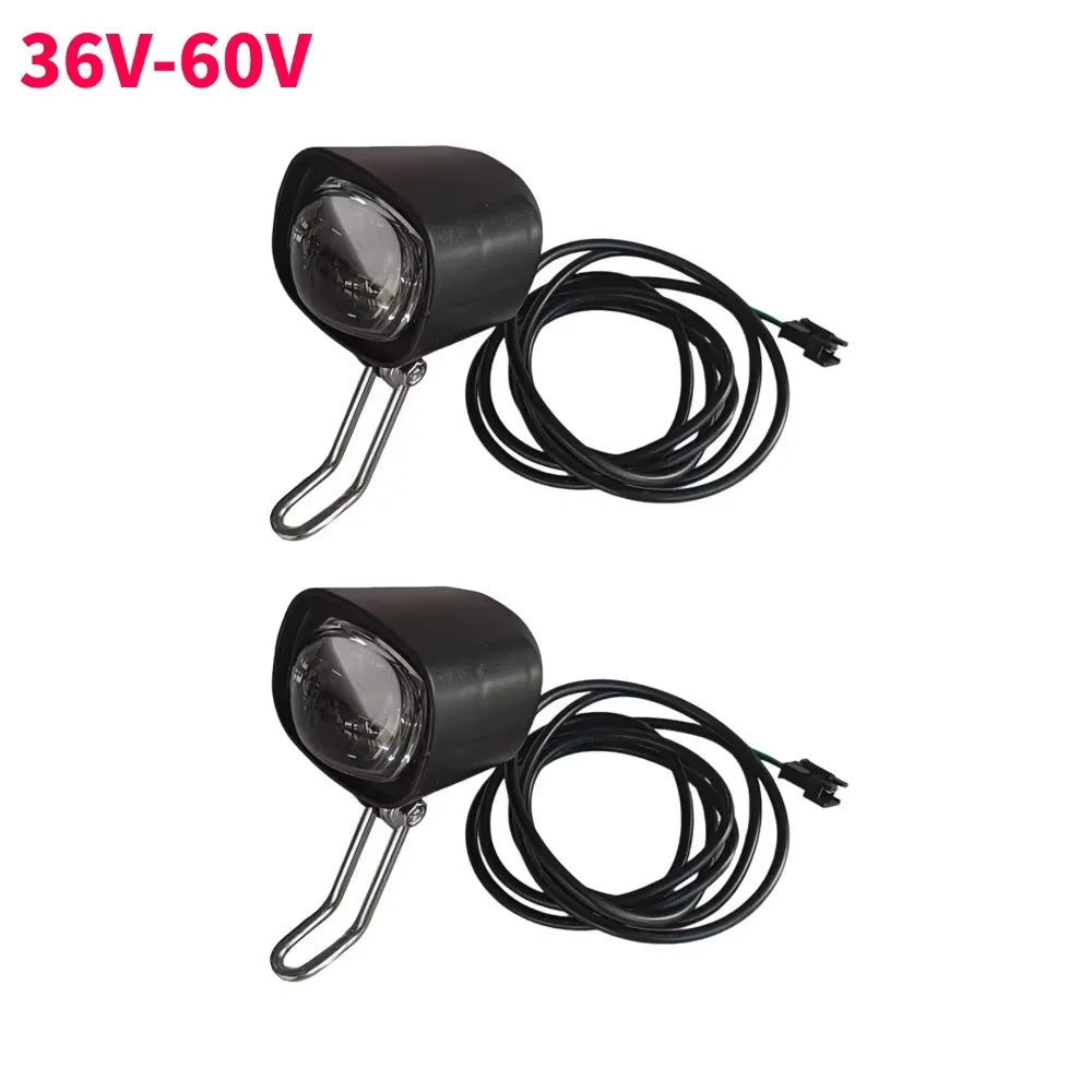 Ebike E-Bike 36V 48V 60V 80V Electric Bicycle Light with Horn Waterproof Scooters Motorcycle Headlight Horn Set Front Headlight