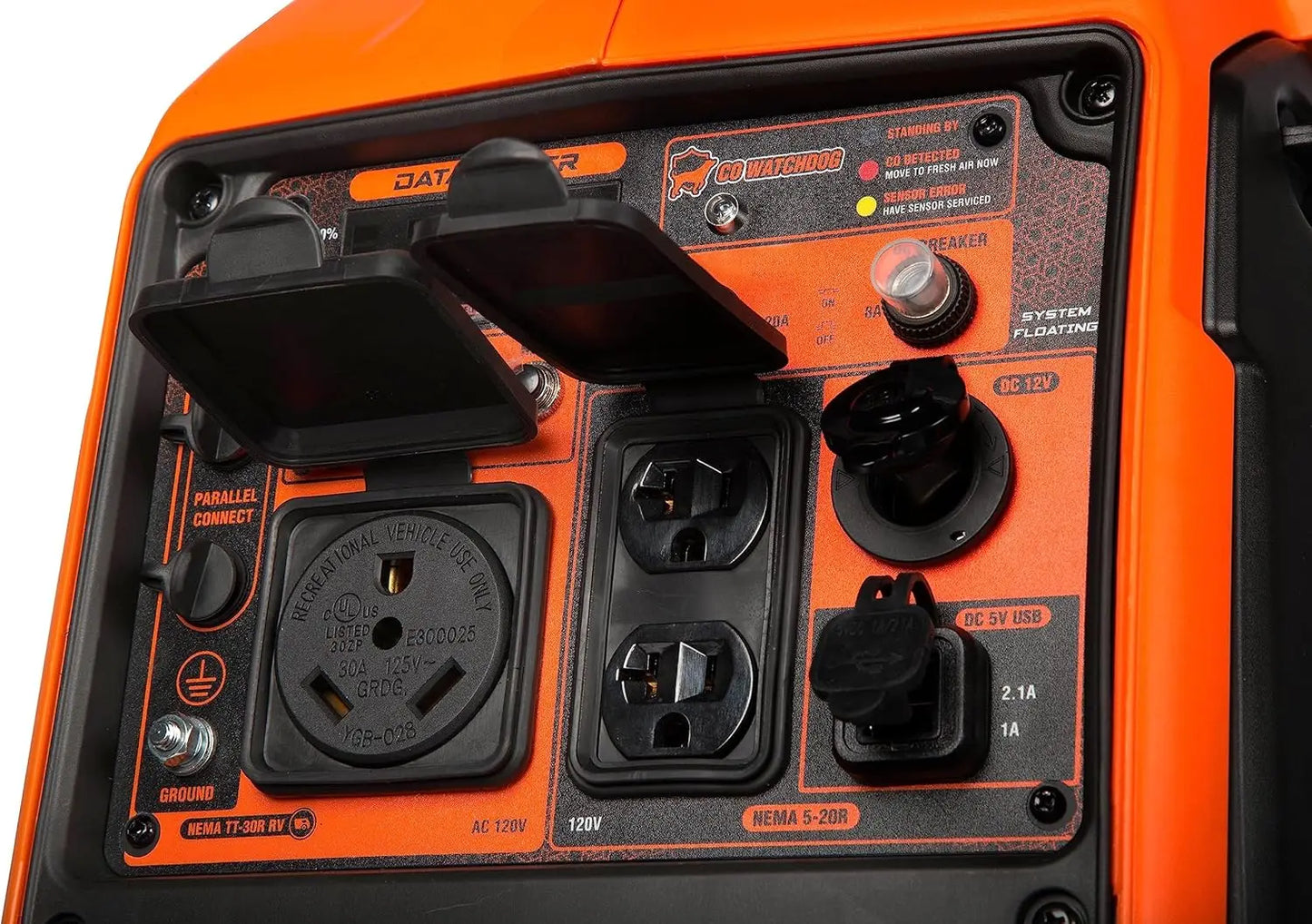 Quiet and Lightweight 3600-Watt Dual Fuel, RV-Ready Portable Inverter Generator, with Fuel Shut Off, and CO Watchdog (DF360iX).