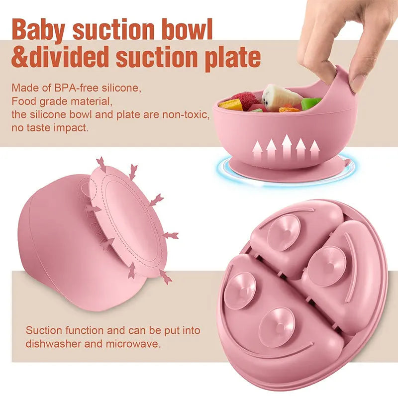 EtherealBe Children's Silicone Tableware Set - 8 Pieces