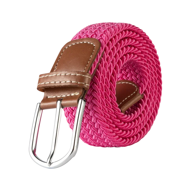 Black Female Casual Knitted Pin Buckle Men Belt Woven Canvas Elastic Expandable Braided Stretch Belts for Women Jeans Belts Belt