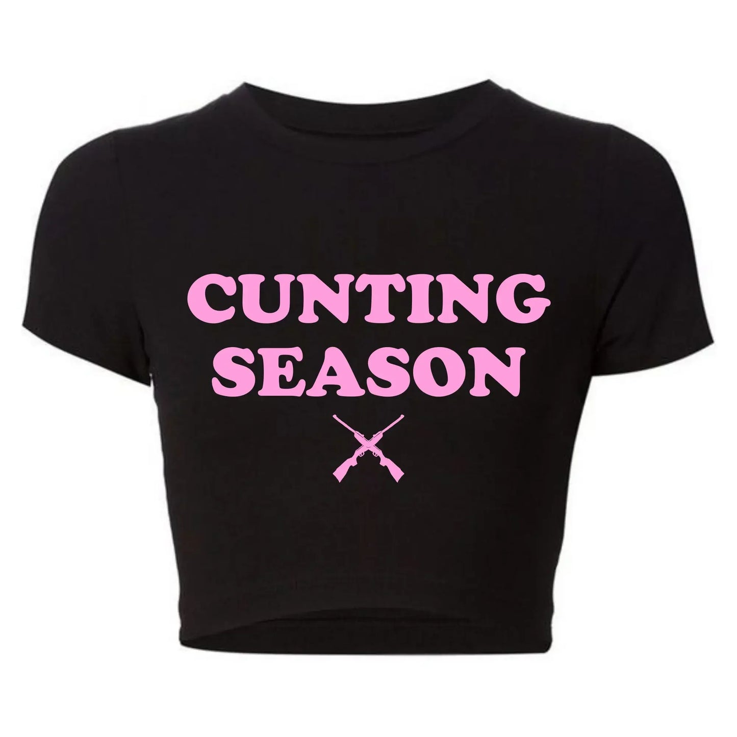 Cunting Season Hunting Counting Season Funny T-Shirt  Women Sexy Club Wear Outfits 2000s Grunge Crop Top Baby Tee Dropshipping