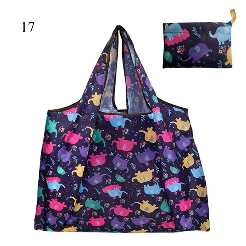 Foldable Large Shopping Storage Bags For Groceries Recyclable Grocery Tote Pouch Eco-Friendly Heavy Duty Washable Shopper Bag