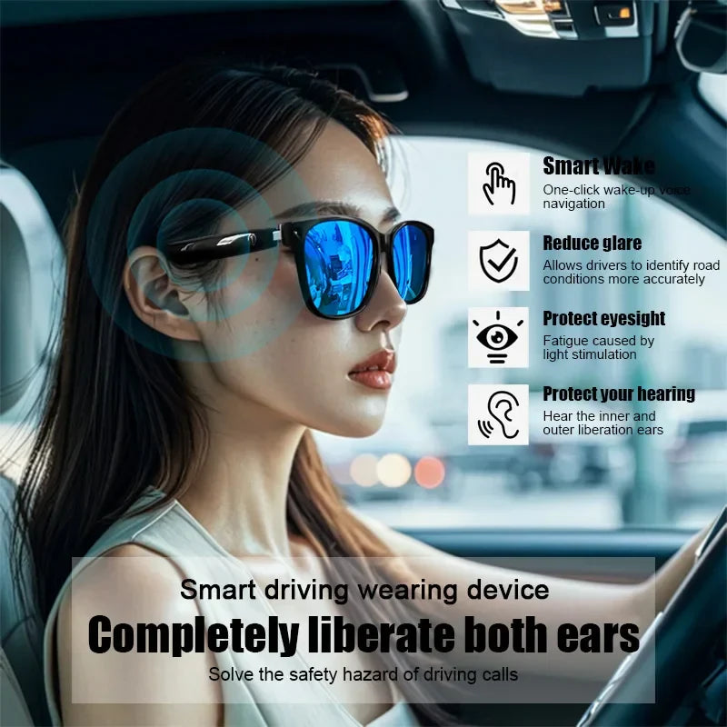 GS08 Upgrade Smart Glasses With Camera, Video Recording, AI Photo Recognition, Bluetooth Call Translation, Voice Assistant Glasses.