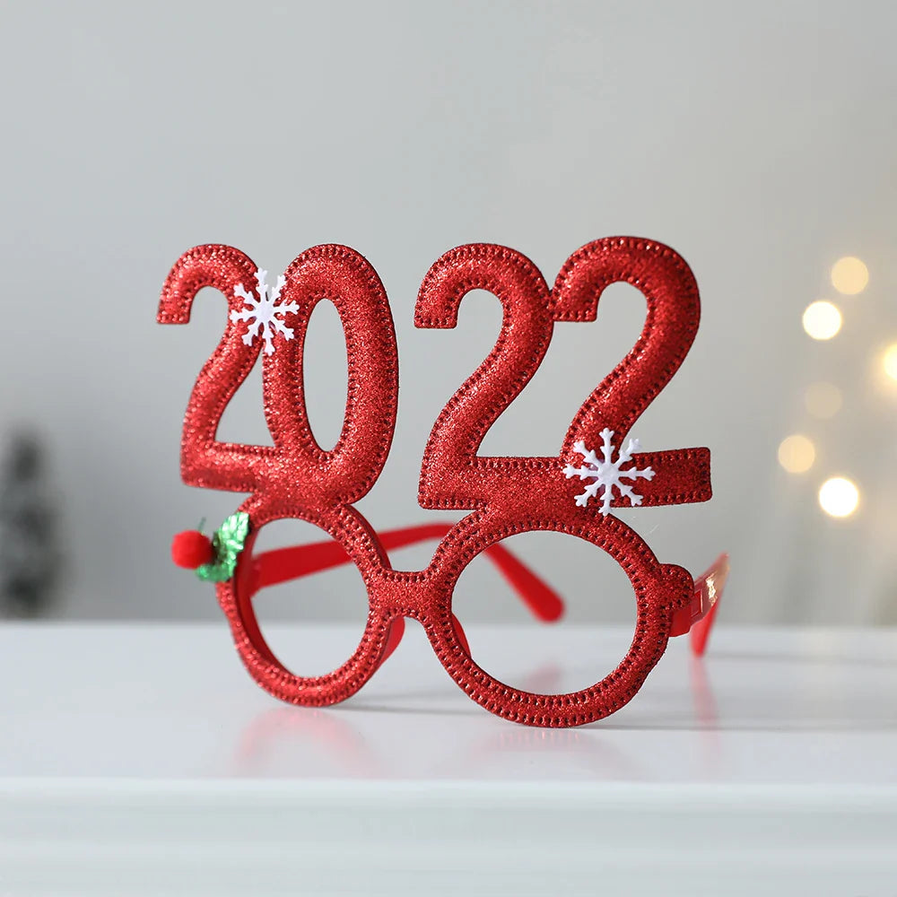 1 Pack Merry Christmas Glasses Santa Claus Snowman Antlers Christmas Tree Christmas Decoration Photo Prop Children New Year Gift