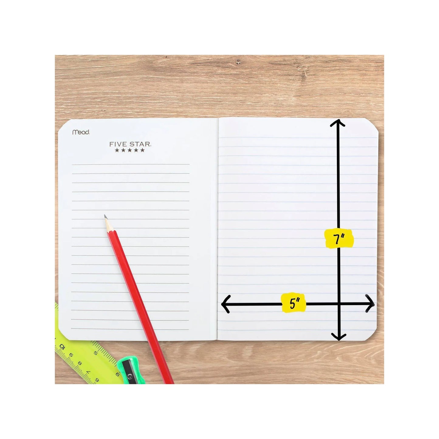1pcs Mini Composition Notebook With Lined College Ruled Paper, Hard Cover, Assorted Color, Durable Sewn Pages, Non Toxic, School