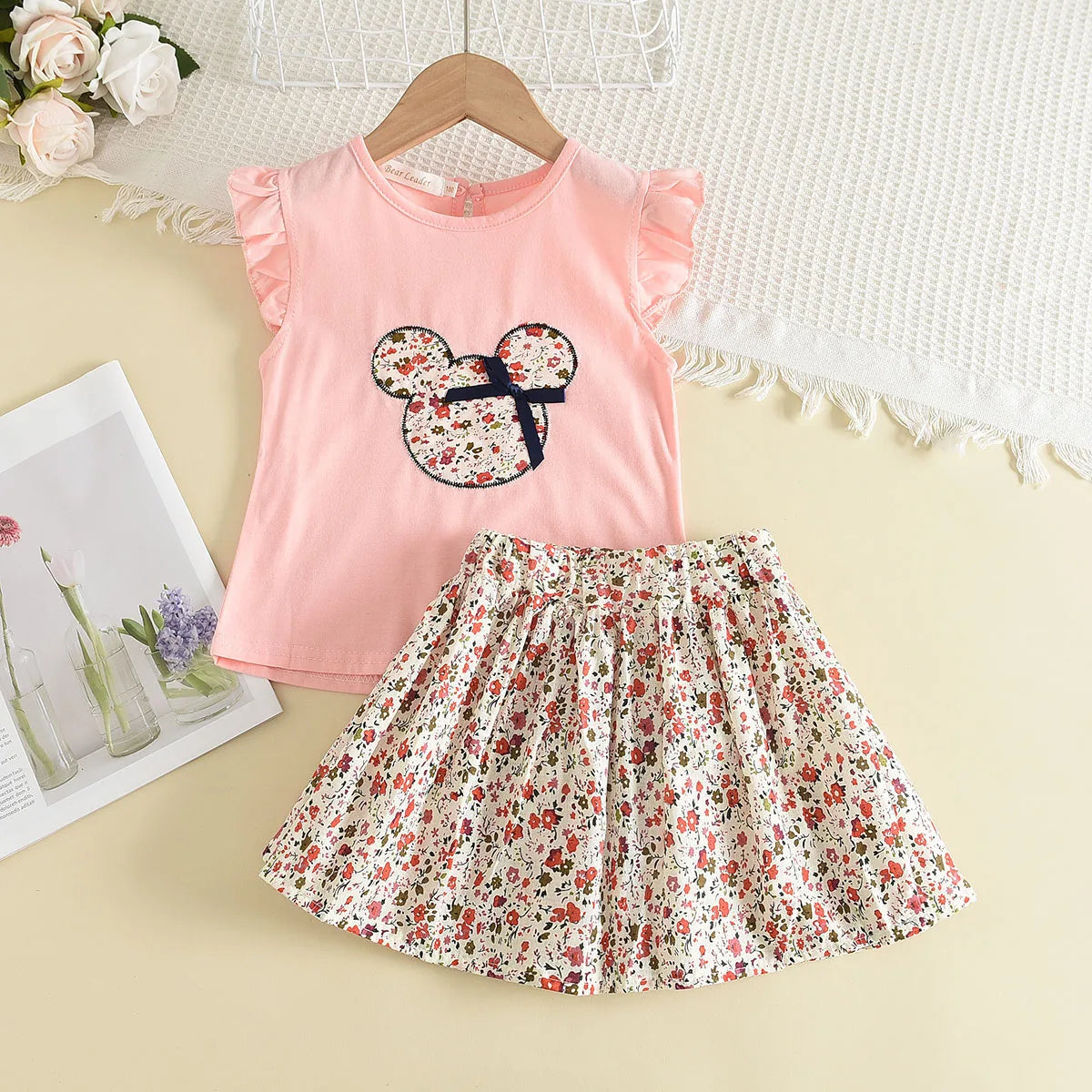 Melario Cotton Girls Clothing Sets Summer Vest Two Piece Sleeveless Children Sets Fashion Girls Clothes Suit Casual Dot Outfits