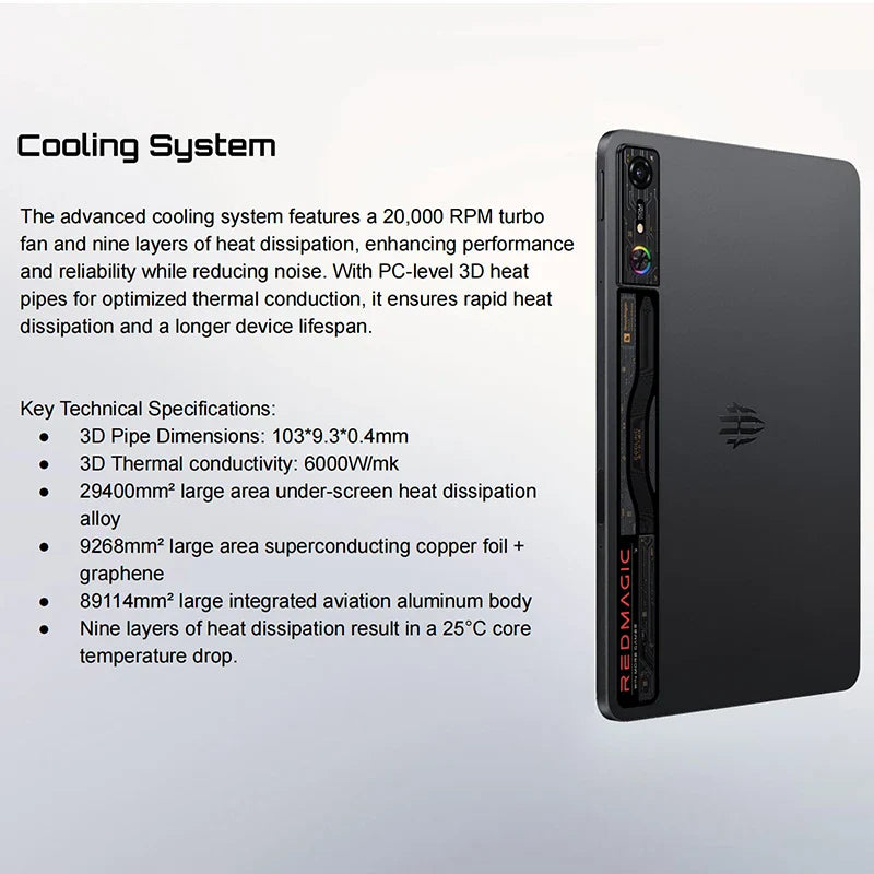 Redmagic Gaming Tablet 10.9" Snapdragon 8 Gen 3 Leading Version 10100mAh 50MP  include the charger
