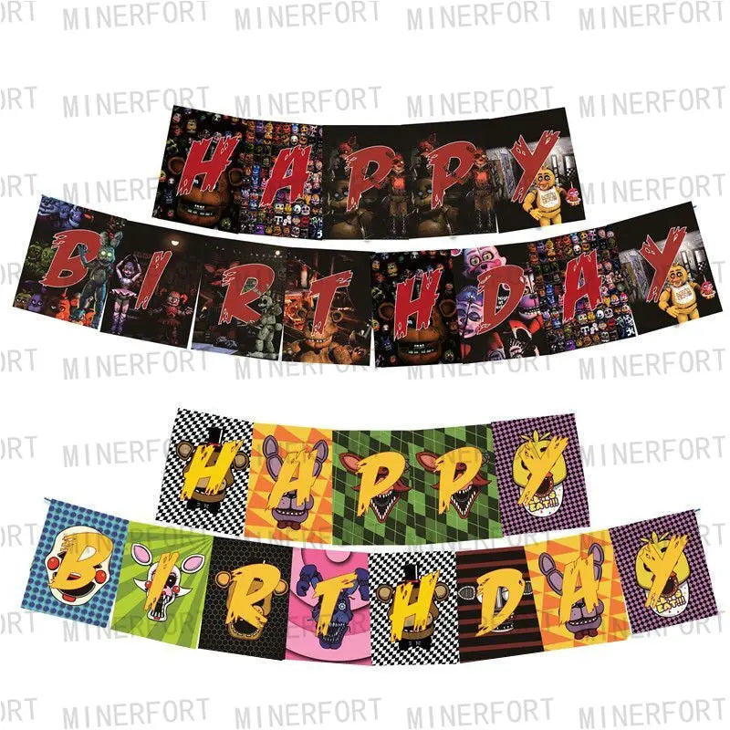 FNAF Five Nights Freddyed Birthday Party Decorations Disposable Tableware Cup Plate Party Supplies