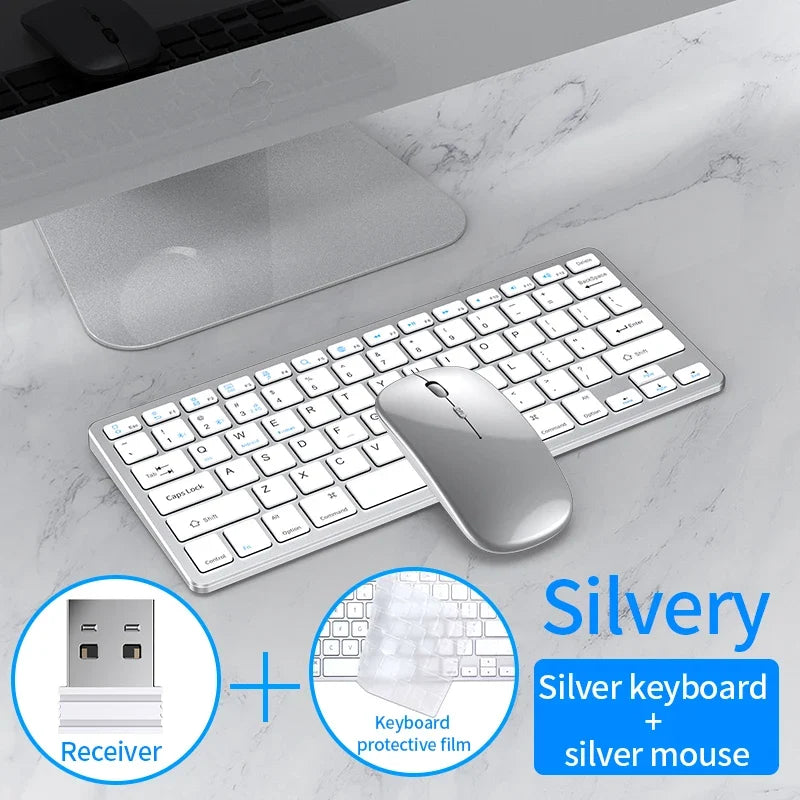 NexusClick 2.4G Wireless Keyboard Mouse Combo, Ergonomic Rechargeable Mini Multimedia Office Keyboard Set For PC Laptop Macbook