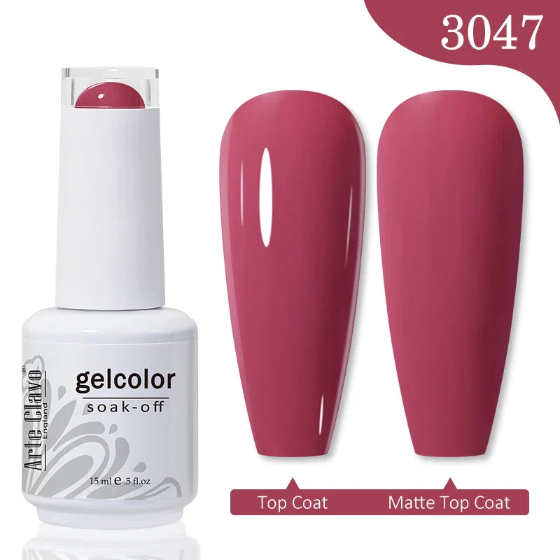Arte Clavo Autumn Winter Series Jelly Gel Nail Polish 15ml LED Nail Gel Hybrid Varnish Matt Top Base Coat Nail Art Gellak Primer
