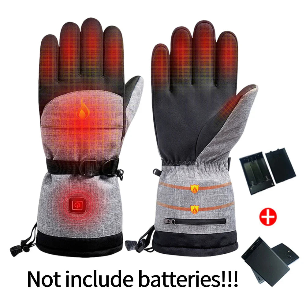 1Pair Winter Heating Gloves 5000mAh Battery Electric Cold Weather Heating Gloves Anti-Slip Waterproof Rechargeable for Men Women