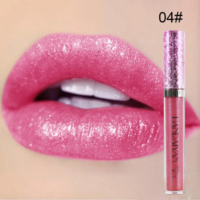 4 Colors Metallic Lip Gloss Liquid Lipstick Glitter Waterproof Long Lasting Non-stick Cup Cosmetics Shimmer Lips Tint Makeup
