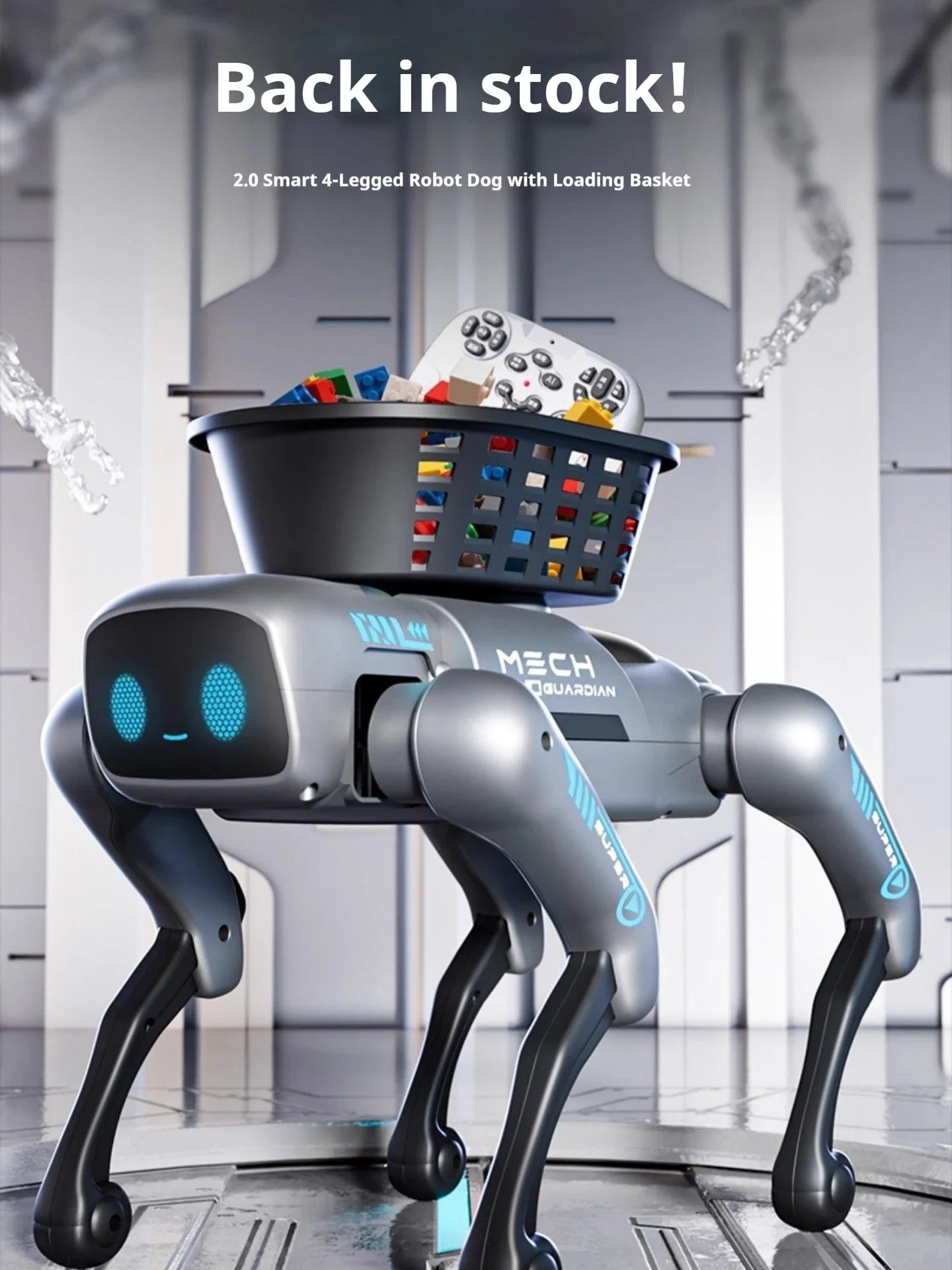 2026 New Ai Intelligent Smart Robot Dog Remote Control Toy Programmable With Loading Basket For Boys Birthday Festival Gift