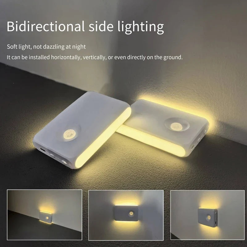 Motion Sensor Night Light Approved Magnetic Wall Lamp Rechargeable RGB Color Lights for Kitchen Bathroom Hallway Stairs