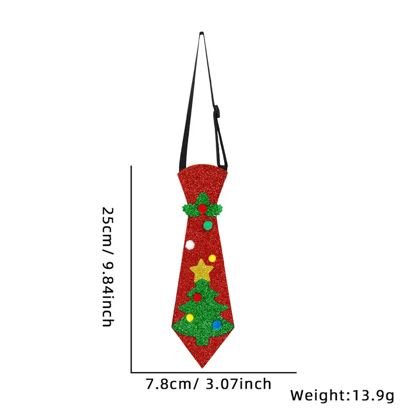 1PC 2024 Christmas Neckties Cartoon Christmas Ties For Boy Girl Santa Claus Party Kids Costume Accessories Christmas Decoration