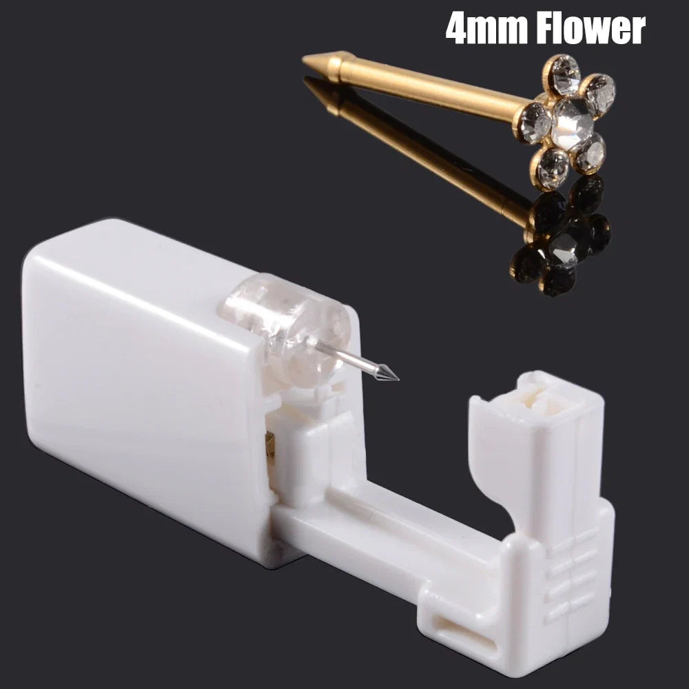 Disposable Safe Sterile Piercing Unit For Nose Studs Piercing Gun Tool Machine Kit Stud CZ Earrings Body Jewelry Easy Used 0.8mm