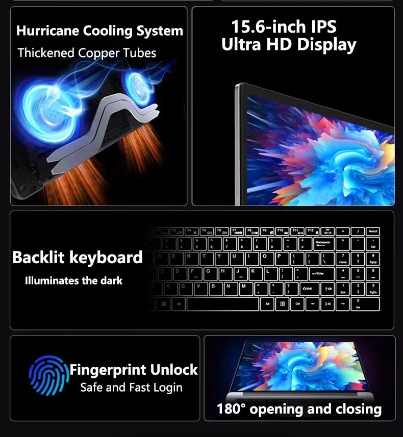 2026 HOT 15.6" Laptop 32GB 2TB Windows 11 Intel Core I9-9900 Gaming Computer PC 1920*1080 HD Gamer Office Ultra Slim Notebook