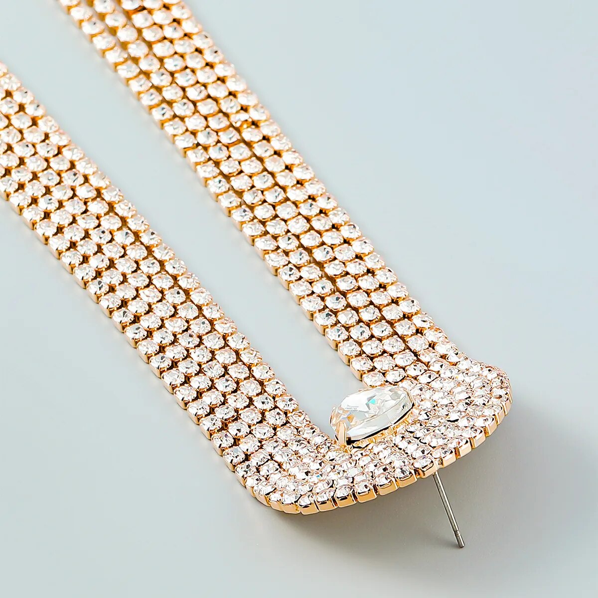 New Sparkling Rhinestone Claw Chain Long Tassel Earrings Women's Earrings Dinner Wedding Accessories Fashion Luxury Jewelry