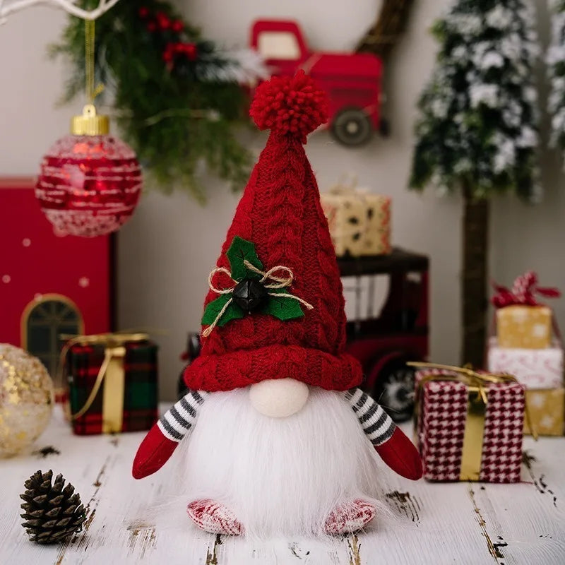 30CM Glowing Knitted Gnome Doll with Led Night Light Christmas Decorations 2024 Home Xmas Tree Decor Navidad New Year 2025 Gift