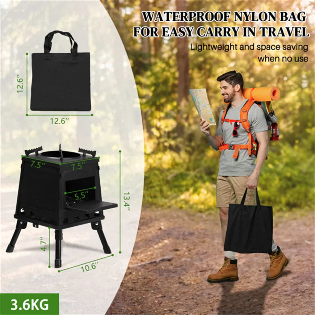 Portable Windproof  Wood Heater with Burner