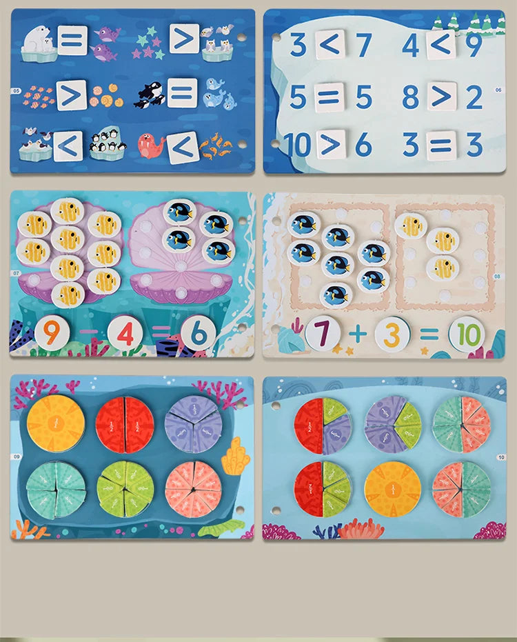Montessori Busy Book Sticker Quiet Book for Kids Early Educational Toy Toddlers Matching Puzzles Game Baby Learning Toys Gifts