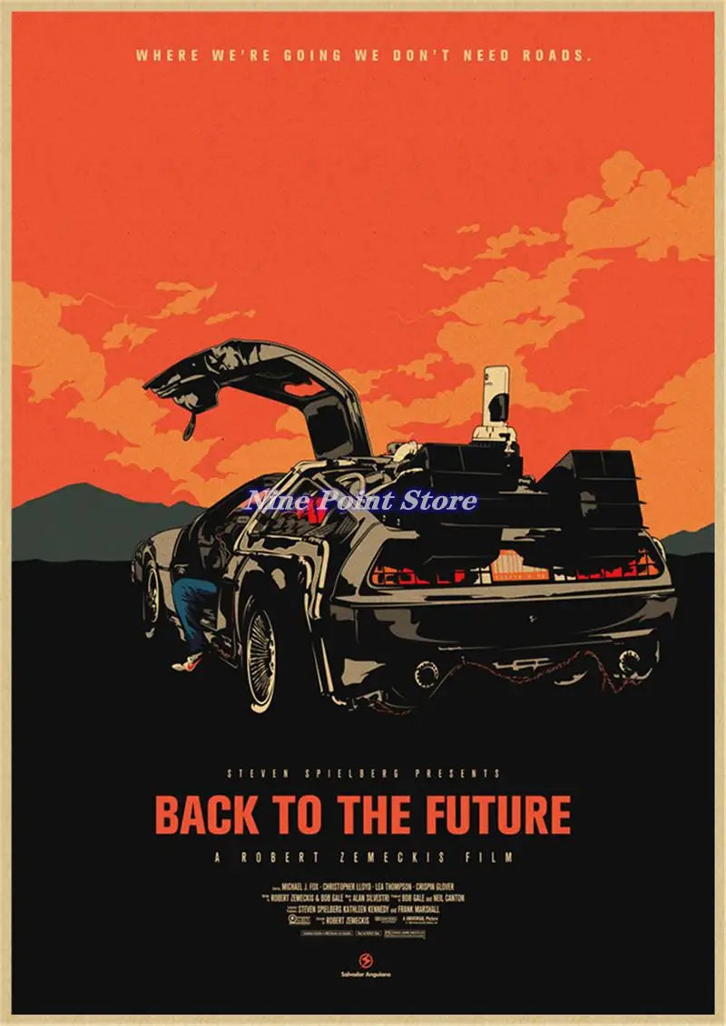 Back to The Future Retro Kraft Poster Decorative DIY Wall Canvas Sticker Home Bar Art Posters Decor
