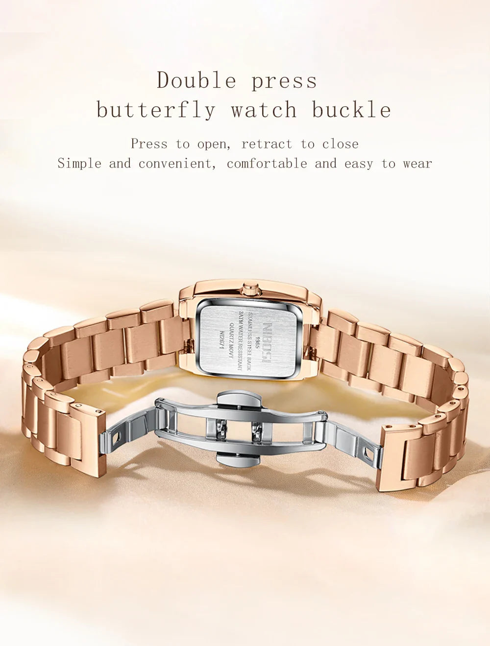 NIBOSI Luxury Ladies Watch Stainless Steel Waterproof Quartz Watch for Woman High Quality Female Clock Elegant Women's Watches