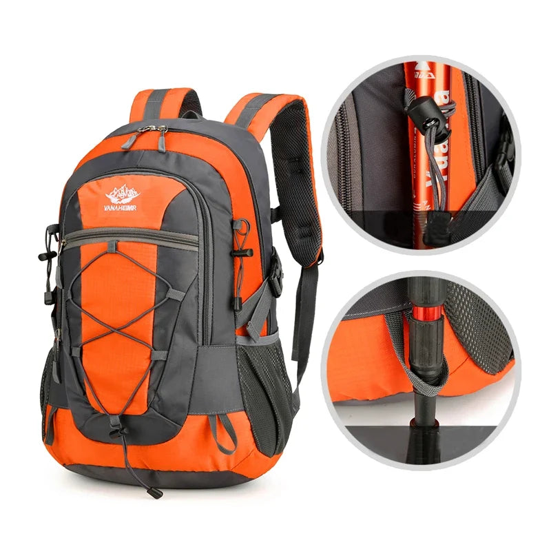Outdoor lightweight hiking bag, large-capacity backpack, men's and women's travel, sports, hiking water-resistant backpack