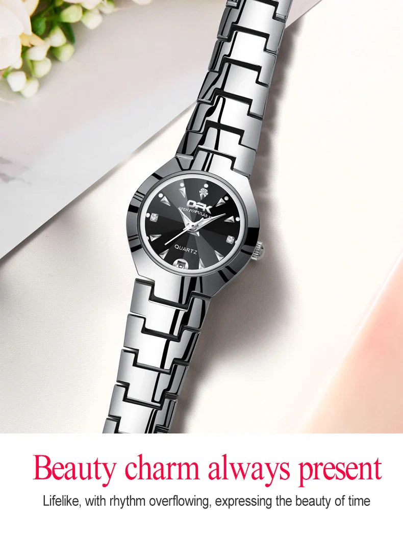 OPK 8105 Women's Watches Luxury  Original Wristwatch for Girl Waterproof Luminous Ladies Watch Fashionable Zircon Scale Date