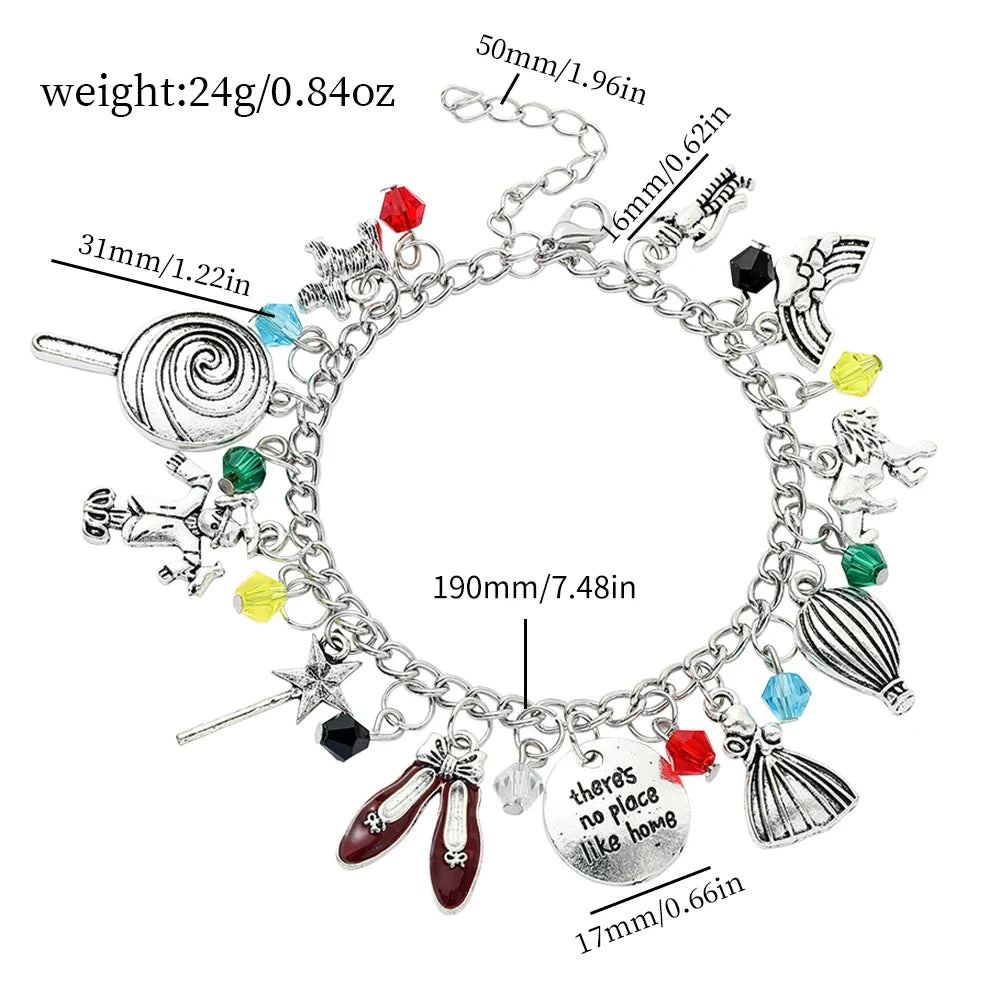 Fashion The Wizard of OZ Bracelet Kawaii Shell Magic Wand Charms Bangle Trendy Jewelry for Women Cartoon Party Gifts Accessories