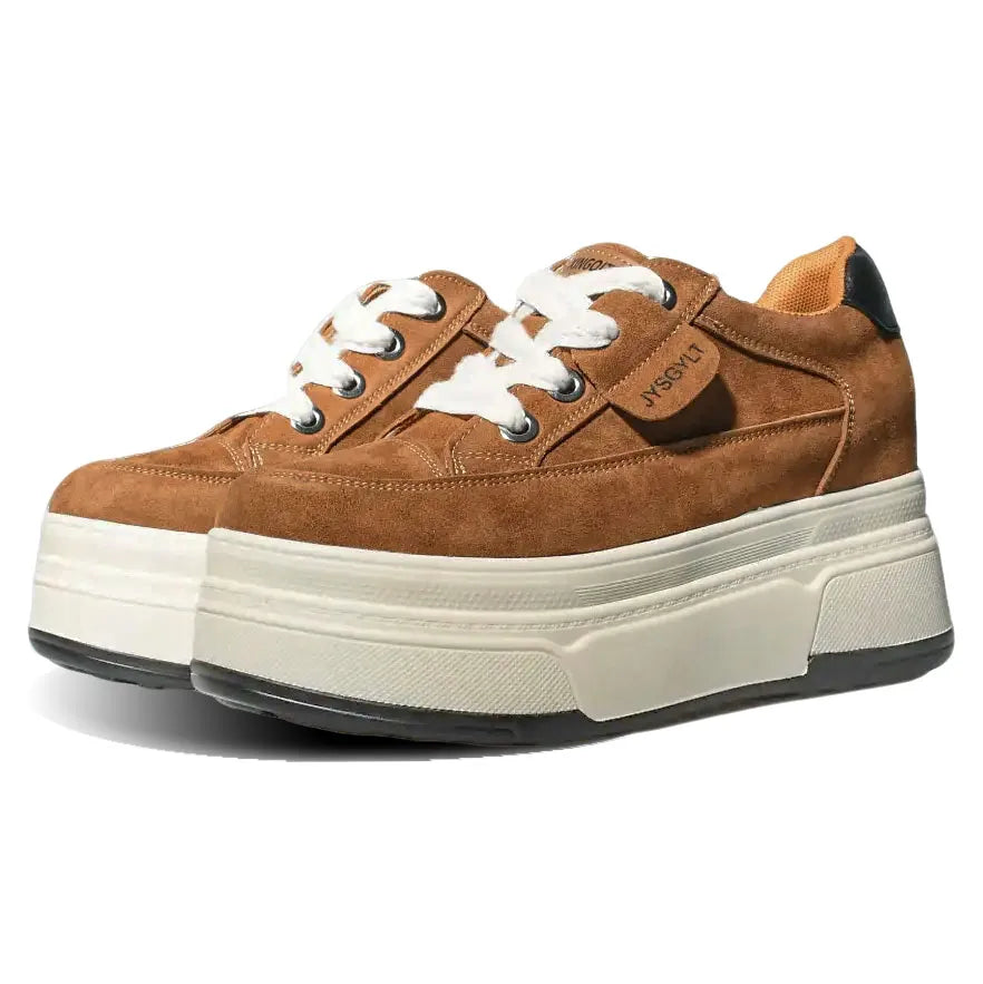 Fujin Hidden Heel Shoes High Platform shoes 9cm 3 inch comfortable sneakers for women Vulcanized Shoes Chunky Wedge Casual Shoes