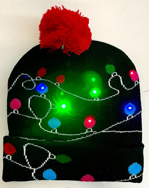 LED Christmas Hat Creative Flashing Led Light Knitted Hat Snowman Winter Warm Color Knitted Cap Christmas Gift