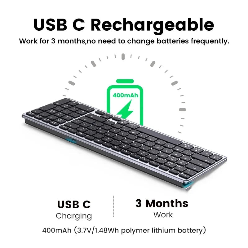 New Bluetooth 5.0 Wireless Keyboard Mouse Set 2.4G English 102 Keycaps For MacBook iPad Tablet Rechargeable Mice Keyboard Laptop