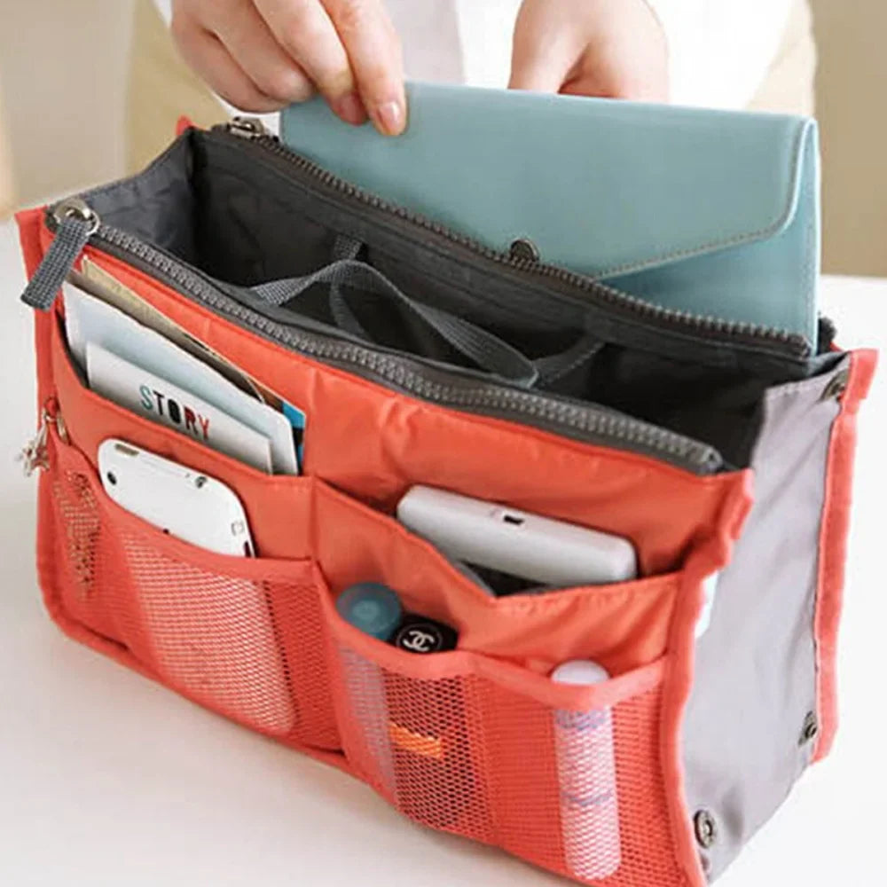Travel Organizer Insert Bag Canvas Large Liner Lady New Cosmetic Bags Women Tote Home/Car Eco Grocery Makeup Tablet Storage Pack