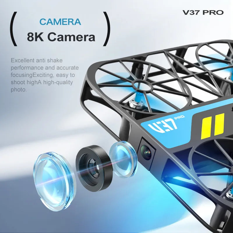 4DRC V37 New Mini 8K Drone with Camera 4K HD Easy To Carry WiFi FPV Dron Pocket Rc Helicopter Quadcopter Family Toys Gift