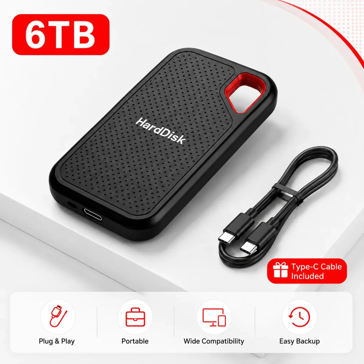 Handy Portable External Hard Drive 1TB 2TB External Hard Disk Data Storage Device For Laptop Desktop Smartphone