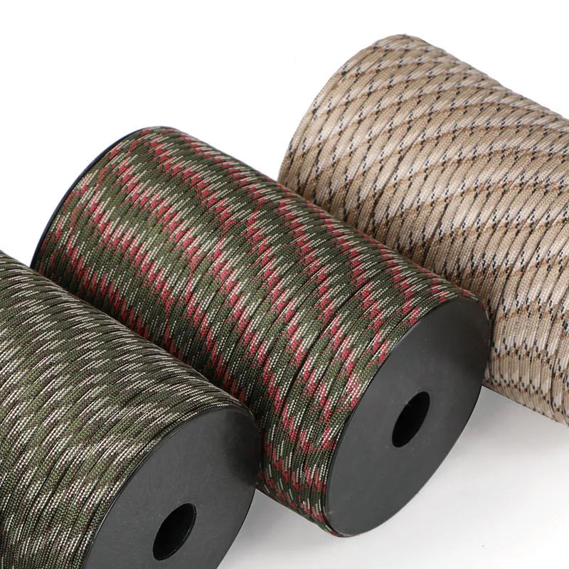 100/50m 550 Military Standard 9-Core Paracord Rope 4mm Outdoor