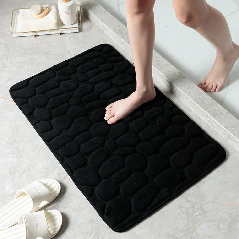 Cobblestone Embossed Bath Mat Non-slip Carpets Water Absorption Washable Bathtub Floor Rug Shower Doormat Bathroom Decor