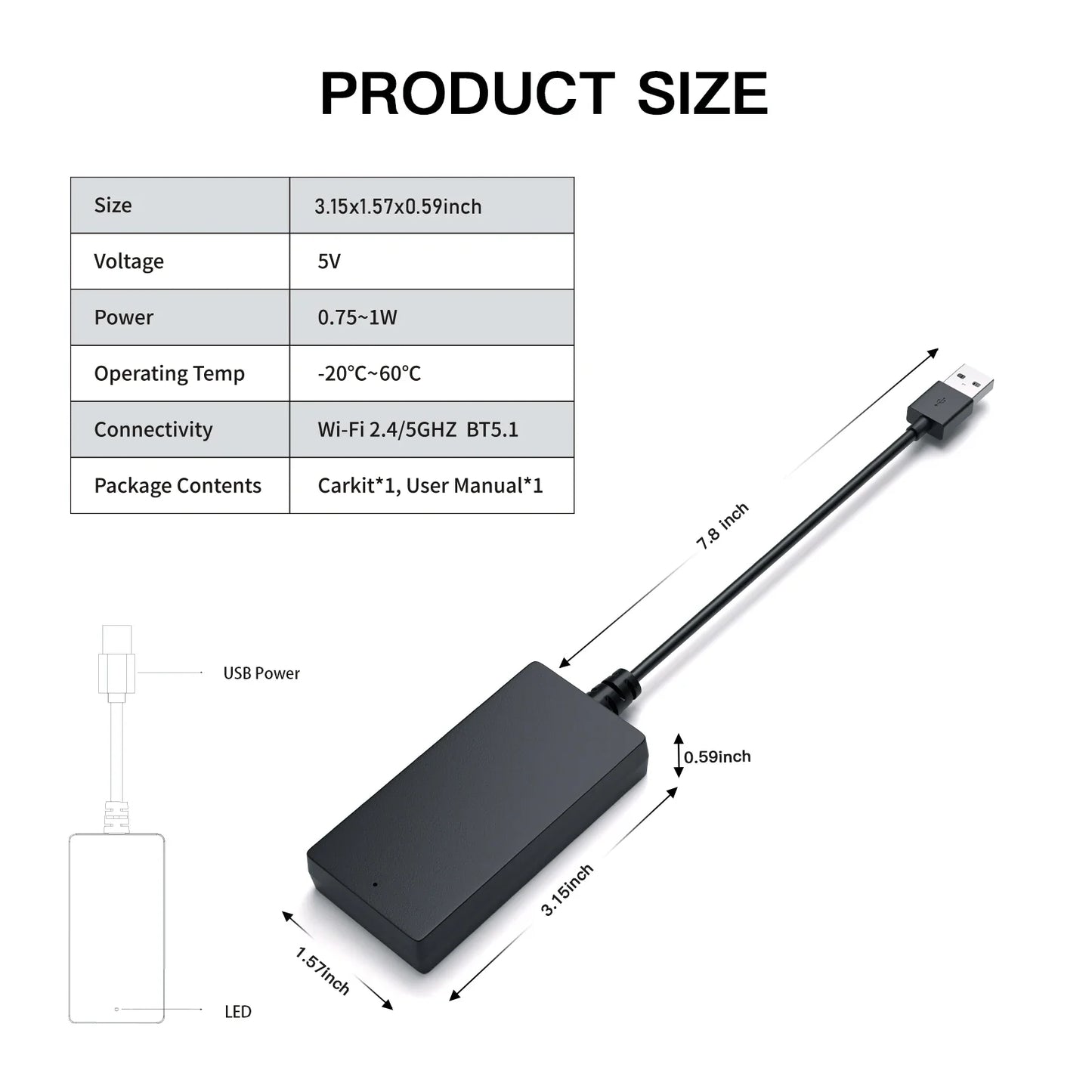 CARABC NEW Plug and Play Carbit link to Apple Wireless CarPlay Android AUTO Box Car Navigation Smart Car Machine Interconnection