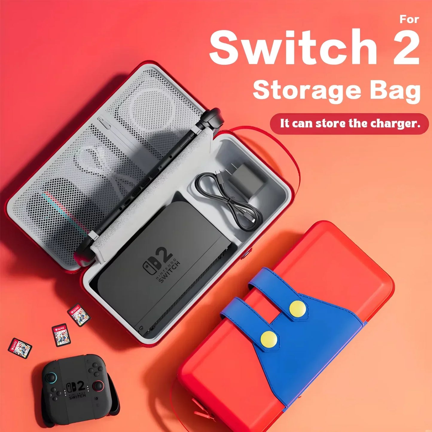 Game Theme EVA Carrying Case For Switch 2 Case for NS Switch 2 Bag ortable Hard Shell Storage Bag for Switch 2 accessories